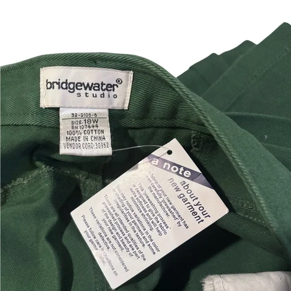 NWT Bridgewater Studio Green Denim Midi Skirt Size 18 High Waisted Casual Boho - Picture 7 of 10